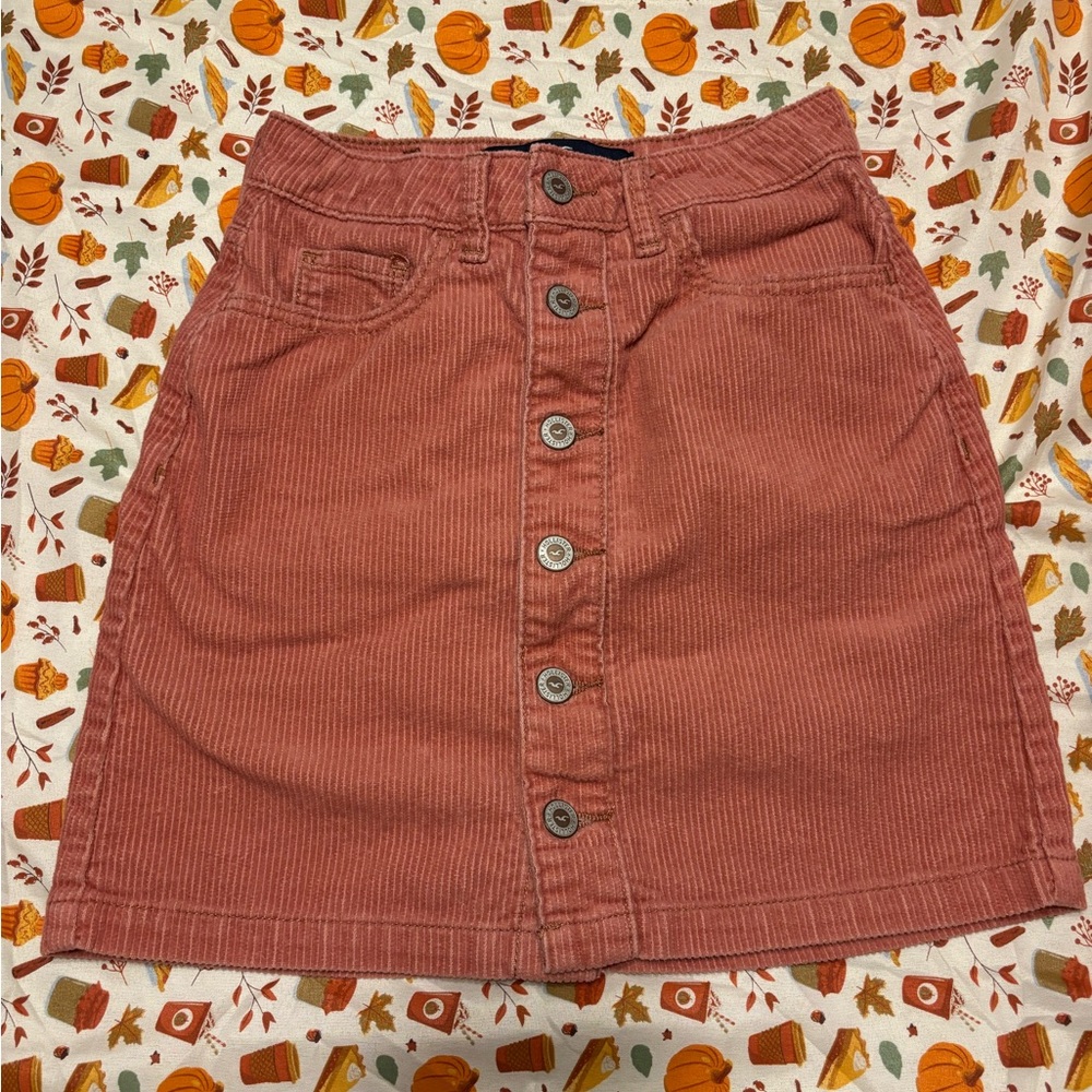 Burnt orange corduroy mini skirt #autumnvibes #miniskirt